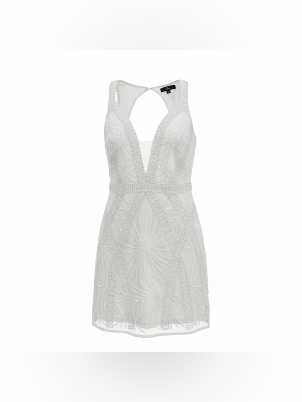 Lulus Love Romance White Beaded Sequin Cutout Mini Dress